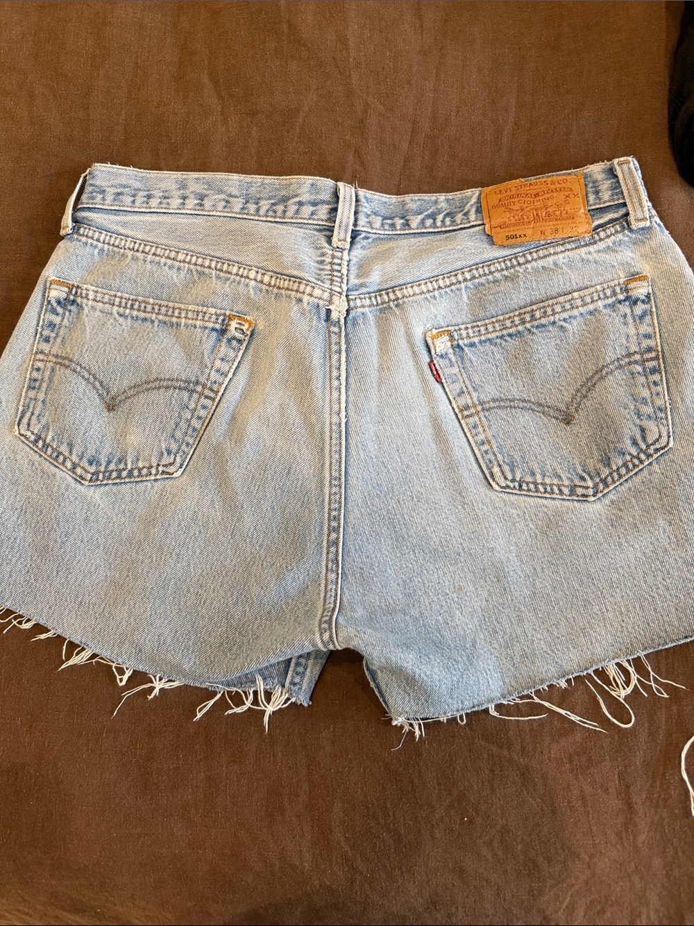 Aligrace Faded Light Blue High-Rise Cutoff Denim Shorts - Picture 3 of 4